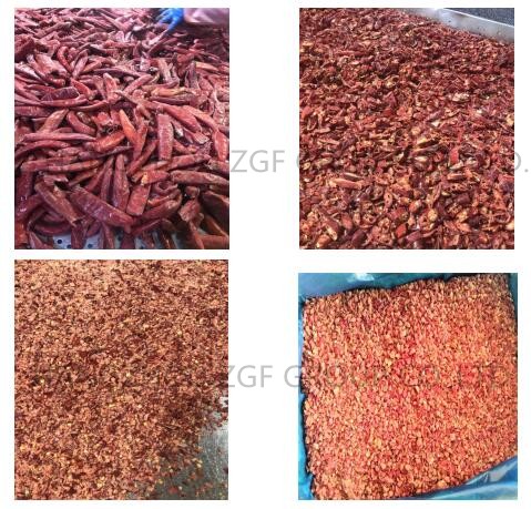 Packing Flow Of Frozen Red Chilli crushed