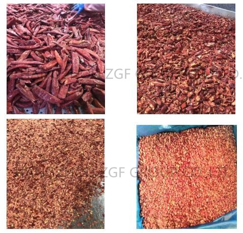 Packing Flow Of Frozen Red Chilli crushed